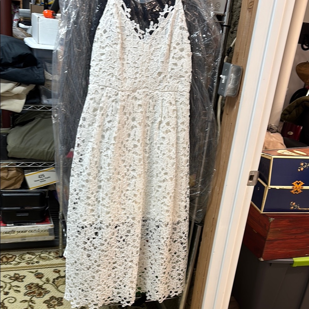 Astr White Midi Sundress